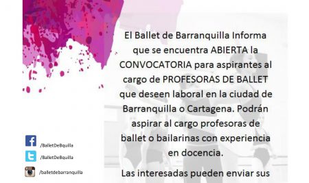 Convocatoria profesores de ballet- Ballet de Barranquilla